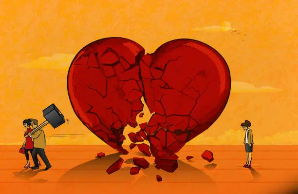 Vector illustration of Broken Heart-Infidelity