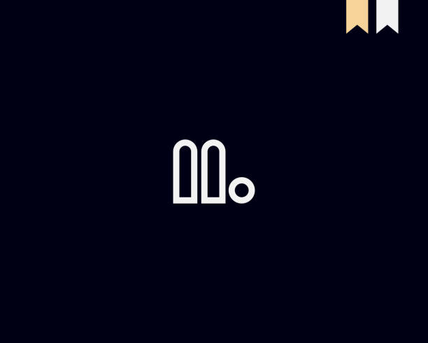 illustrazioni stock, clip art, cartoni animati e icone di tendenza di lettera m logo design. monogramma m lettera emblema. - letter m typescript sign design element