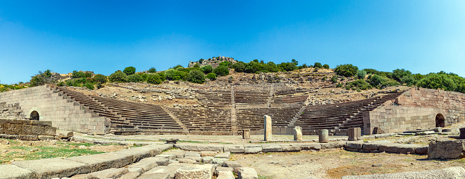 Antique amphitheater in the ruins of the ancient city of Assos, Turkey