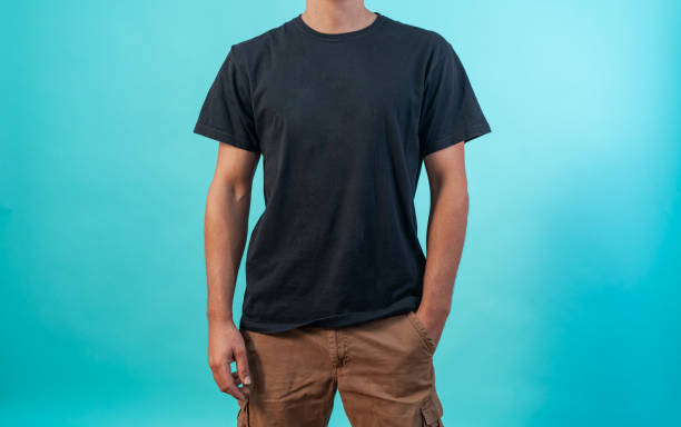 istock Front and back view of a t-shirt mockup. 1342077678