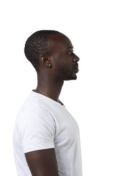istock African boy in profile on a white background looks straight ahead 1342078871