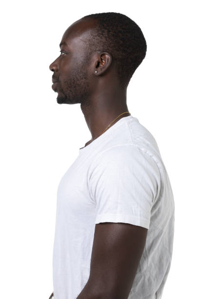 istock African boy in profile on a white background looks straight ahead 1342079080
