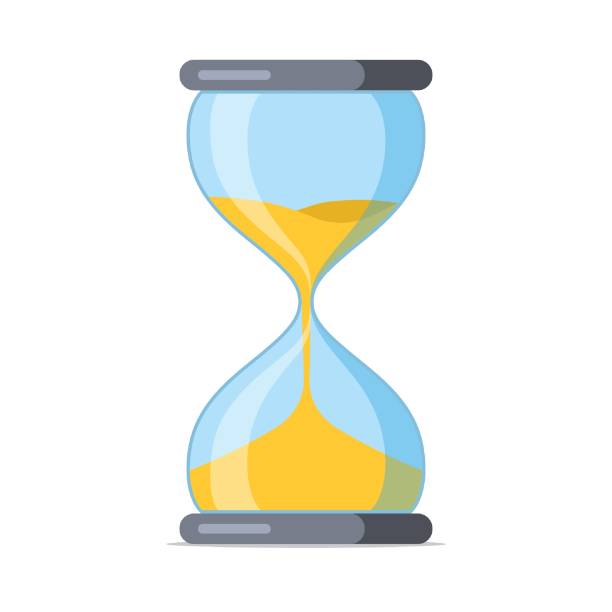 ilustraciones, imágenes clip art, dibujos animados e iconos de stock de reloj de arena. icono de dibujos animados de sandglass. arena de temporizador de proceso de reloj de arena vintage. - sand clock illustrations