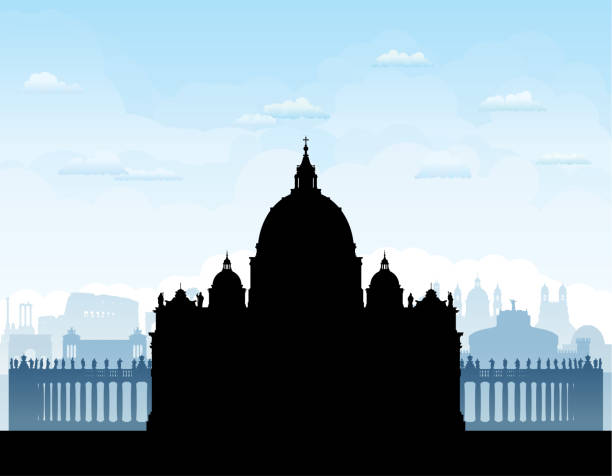 Vatican and Rome (All Buildings Are Complete and Moveable) vector art illustration