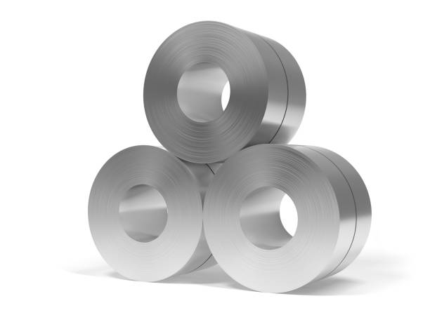 istock Cold rolled strip steel isolated on white background. 1342081969