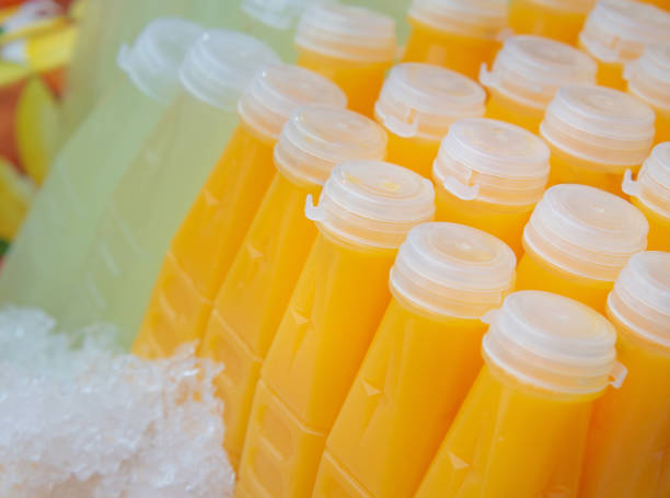 istock Freshly squeezed orange juice and guava juice. 1342087054