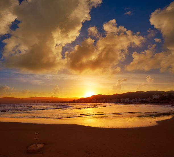 istock Cullera Playa los Olivos beach sunset in Valencia 1342093528