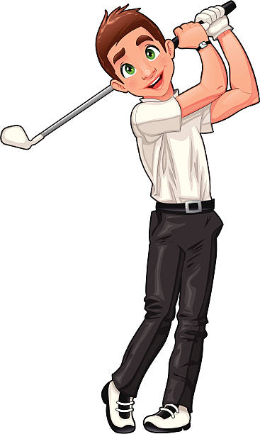illustrations, cliparts, dessins animés et icônes de joueur de golf. - golf child sport humor
