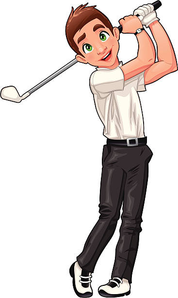 golf gracz. - golf child sport humor stock illustrations