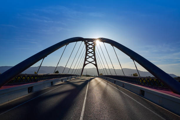 Cullera bridge over Xuquer Jucar river of Valencia at Spain