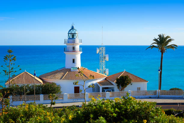Cullera Lighthouse in Valencia at Mediterranean sea of Spain
