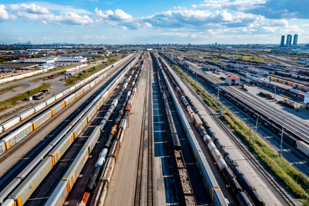 istock Aerial View of Rail Classification Yard, The MacMillan Yard, Maple, Vaughan, Canada 1342099258