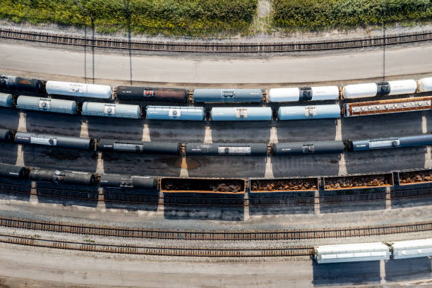 istock Aerial View of Rail Classification Yard, The MacMillan Yard, Maple, Vaughan, Canada 1342099576