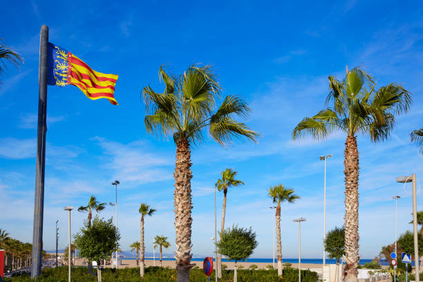 valencia malvarrosa spiaggia las arenas spagna - 5552 foto e immagini stock