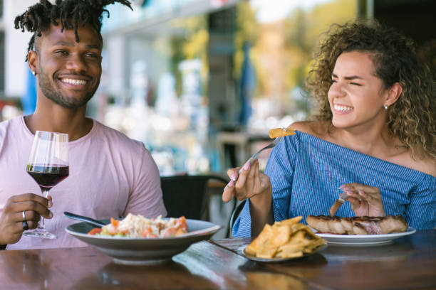 istock Couple having lunch together at a restaurant. 1342101682