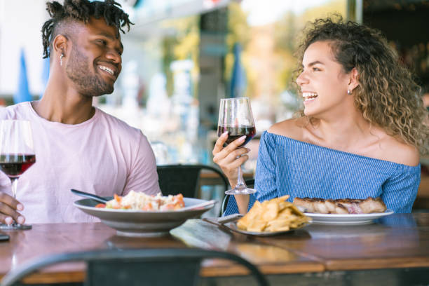 istock Couple having lunch together at a restaurant. 1342101698