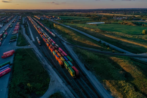 istock Canadian Pacific Railway Vaughan Intermodal Terminal in, Kleinburg, Canada 1342104445