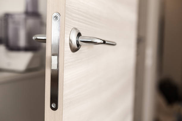istock Closeup on door handle. Nobody 1342106681