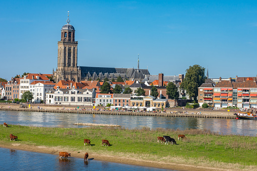 The city of Deventer is situated on the east bank of the river IJssel