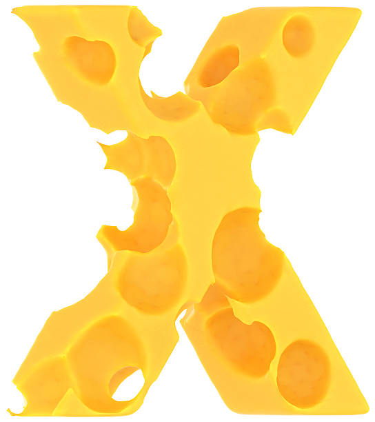 cheeze 서체가 x 알파벳 흰색 바탕에 그림자와 - cheese block gouda dutch culture 뉴스 사진 이미지