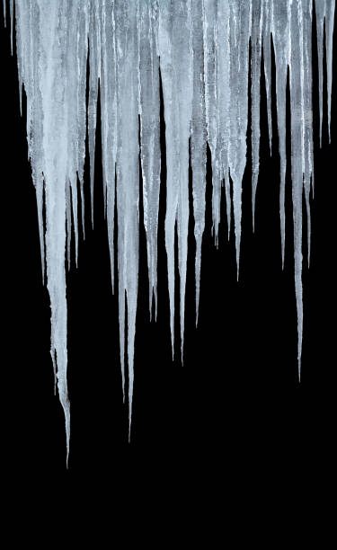 istock group of long icicles isolated on black background 1342112335