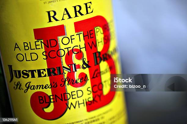 Jb Scotch Whiskey Bottle Detail Stock Photo - Download Image Now - Scarce, Addiction, Adult