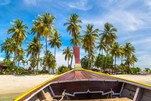 istock Thai wooden longtail boat 1342117520