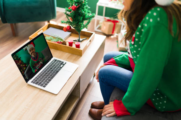 istock Talking with a friend on Christmas 1342117694