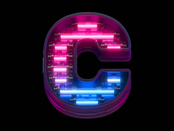 istock Ultraviolet neon signboard font. 1342117912