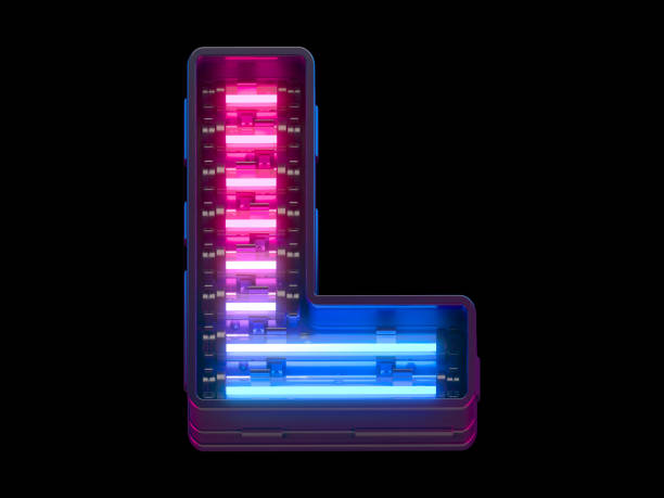 istock Ultraviolet neon signboard font. 1342119431
