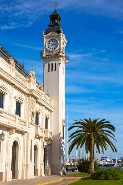 istock Puereto de Valencia port with clock tower building 1342121734
