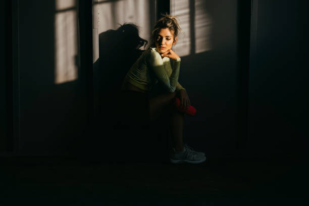 istock Serious Sporty Woman Taking a Break 1342124401