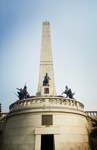 Battle Monument, commemorates the December 26, 1776 Battle of Trenton during American Independence War, dedicated in 1893, Trenton, New Jersey, USA