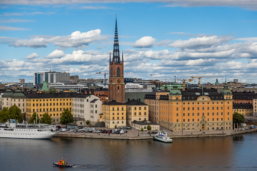 Panoramic view of Stockholm from observation deck