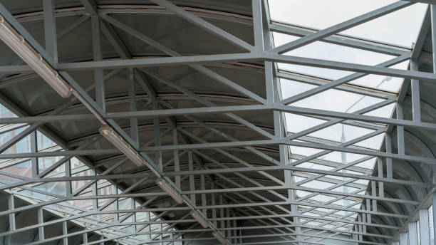istock grey metal beams under local administrative building roof 1342128093