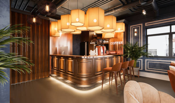 istock 3D render of cafetaria and restaurant 1342133216