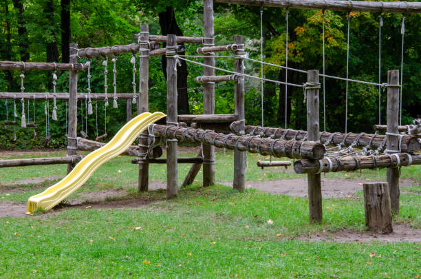 istock Old wooden kid's playground 1342134093