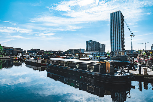 Marina in St. Katharine Docks on the river Thames, London, England