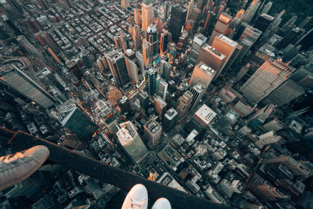 aerial view of times square in usa