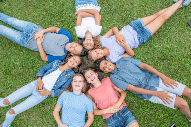 istock Multi-Ethnic Aerial View of High School Kids 1342140868