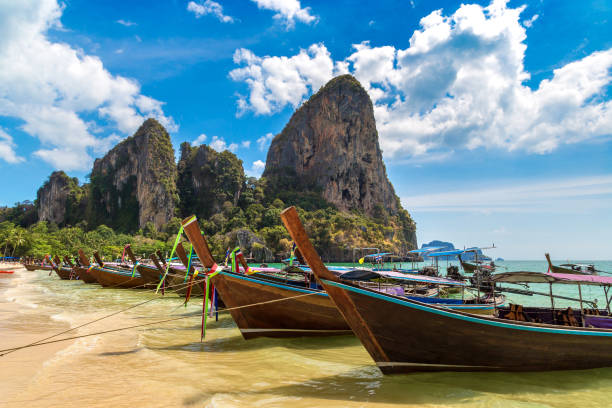istock Boat at Railay Beach in  Thailand 1342147434
