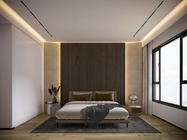 istock 3d render of luxury hotel room 1342149336