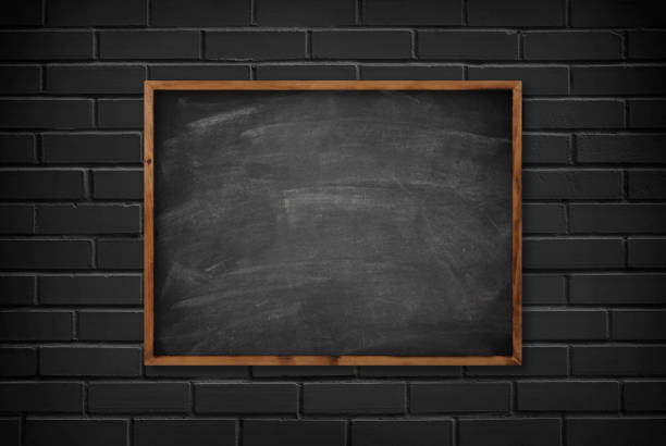 istock Vintage chalkboard on old brick wall 1342149735