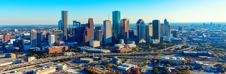 Aéreo del centro de Houston TX photo
