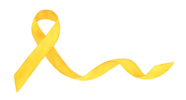 Watercolor Illustration Of Beautiful Waving Ribbon In Bright Yellow Colour  One Single Object Stock Illustration - Download Image Now - iStock