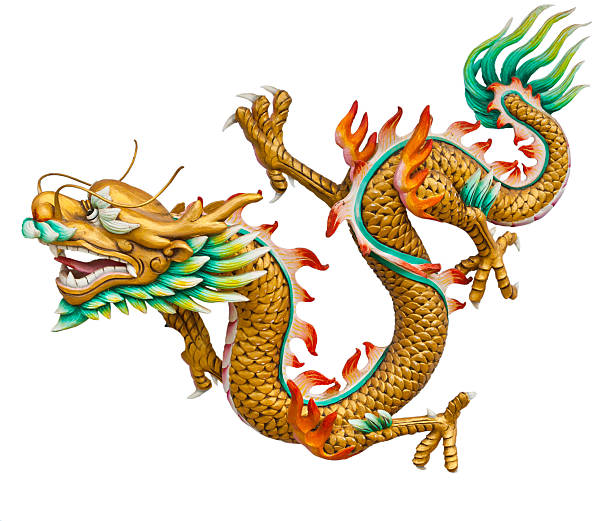 istock Gloden dragon isolated on white with clipping path 134215288