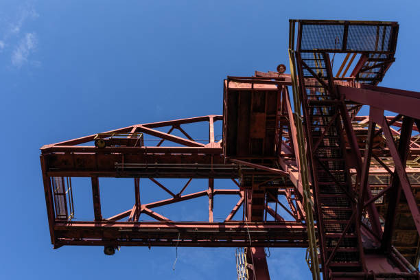 istock View looking up through industrial structures with stairs and walkways 1342155437