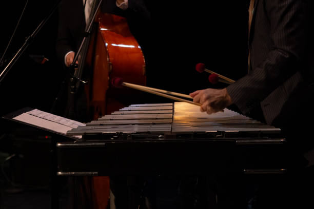 istock Vibraphonist playing jazz on stage jazz concert 1342158870