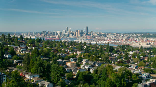 istock Drone Flight Over West Seattle Looking Towards Downtown Skyline 1342162338