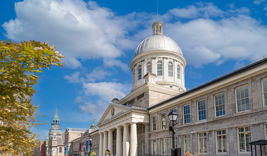 Montreal, Canada, 10 September 2021: Bonsecours Market in Old Montreal, an historic town close to the Old Port of Montreal, one of the main tourist attractions and destination in Quebec